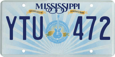 MS license plate YTU472