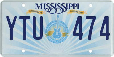 MS license plate YTU474