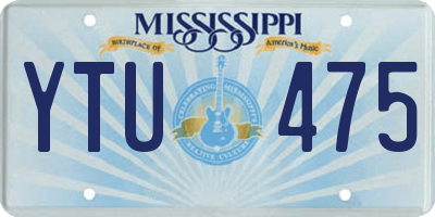 MS license plate YTU475