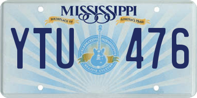 MS license plate YTU476
