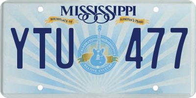 MS license plate YTU477