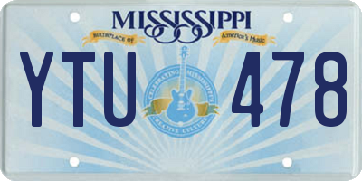 MS license plate YTU478