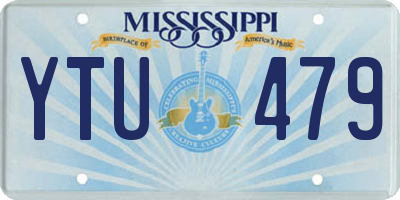 MS license plate YTU479