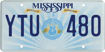 MS license plate YTU480