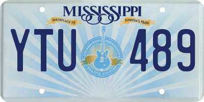 MS license plate YTU489