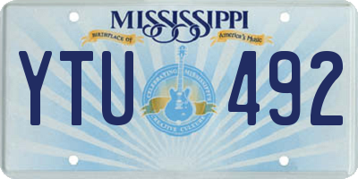 MS license plate YTU492