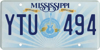 MS license plate YTU494