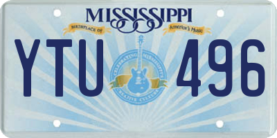 MS license plate YTU496