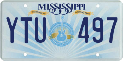 MS license plate YTU497