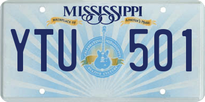 MS license plate YTU501
