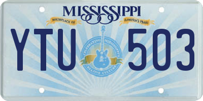 MS license plate YTU503