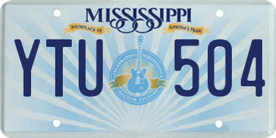 MS license plate YTU504