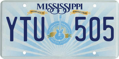 MS license plate YTU505