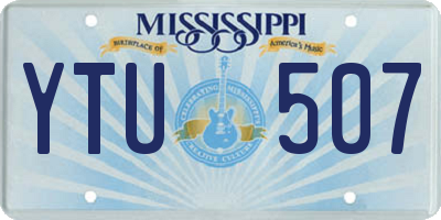 MS license plate YTU507