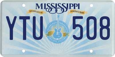 MS license plate YTU508