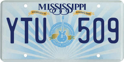MS license plate YTU509