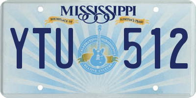 MS license plate YTU512