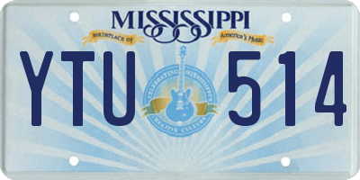 MS license plate YTU514