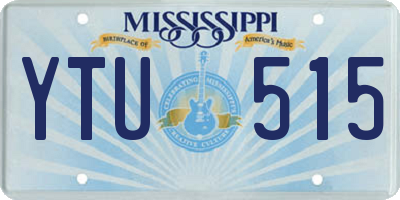 MS license plate YTU515