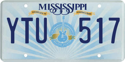 MS license plate YTU517