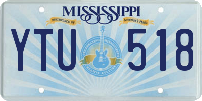 MS license plate YTU518
