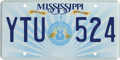 MS license plate YTU524