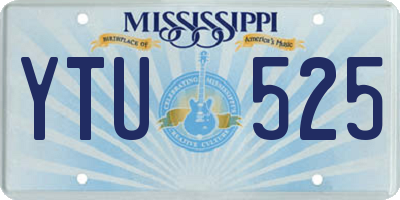 MS license plate YTU525