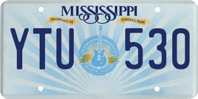 MS license plate YTU530