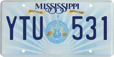 MS license plate YTU531