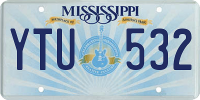 MS license plate YTU532