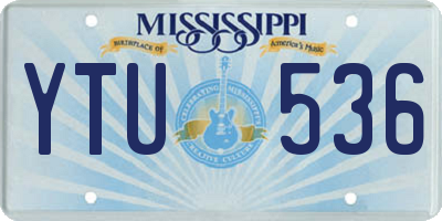 MS license plate YTU536