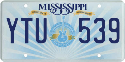 MS license plate YTU539