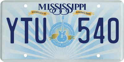 MS license plate YTU540