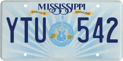 MS license plate YTU542