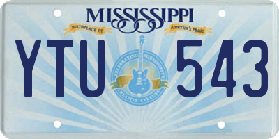 MS license plate YTU543