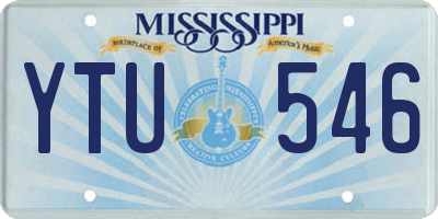 MS license plate YTU546