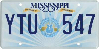 MS license plate YTU547