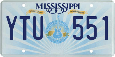 MS license plate YTU551