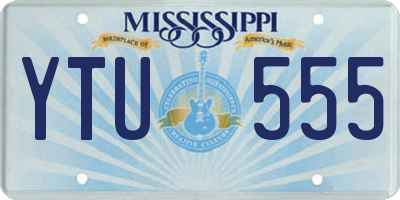 MS license plate YTU555