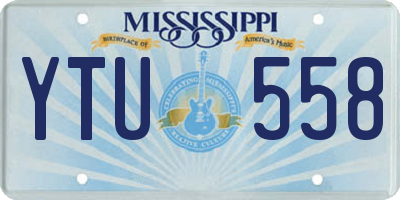 MS license plate YTU558