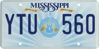 MS license plate YTU560