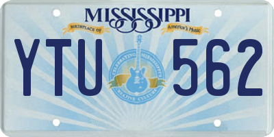 MS license plate YTU562