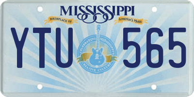 MS license plate YTU565