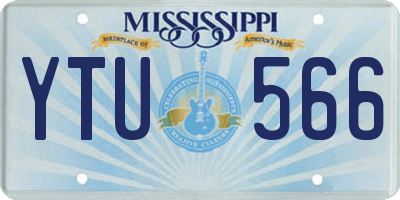 MS license plate YTU566