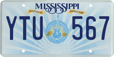 MS license plate YTU567