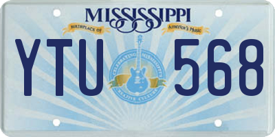 MS license plate YTU568