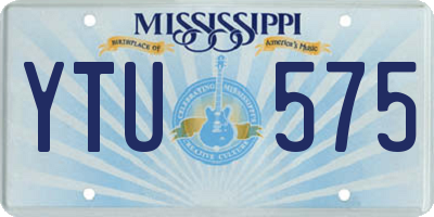 MS license plate YTU575