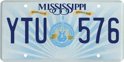 MS license plate YTU576