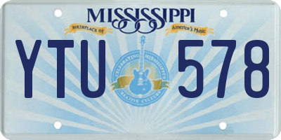MS license plate YTU578