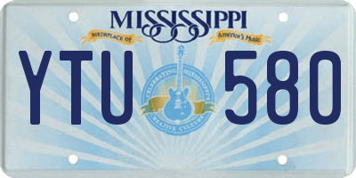 MS license plate YTU580